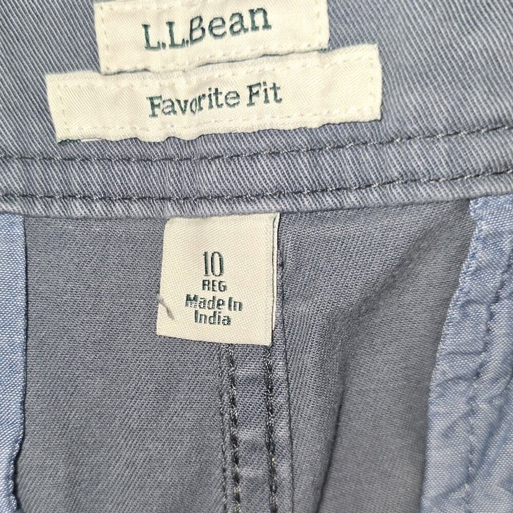 LL Bean Women Size 10 Pants Chinos Khakis Blue Organic Cotton Stretch - Picture 2 of 3